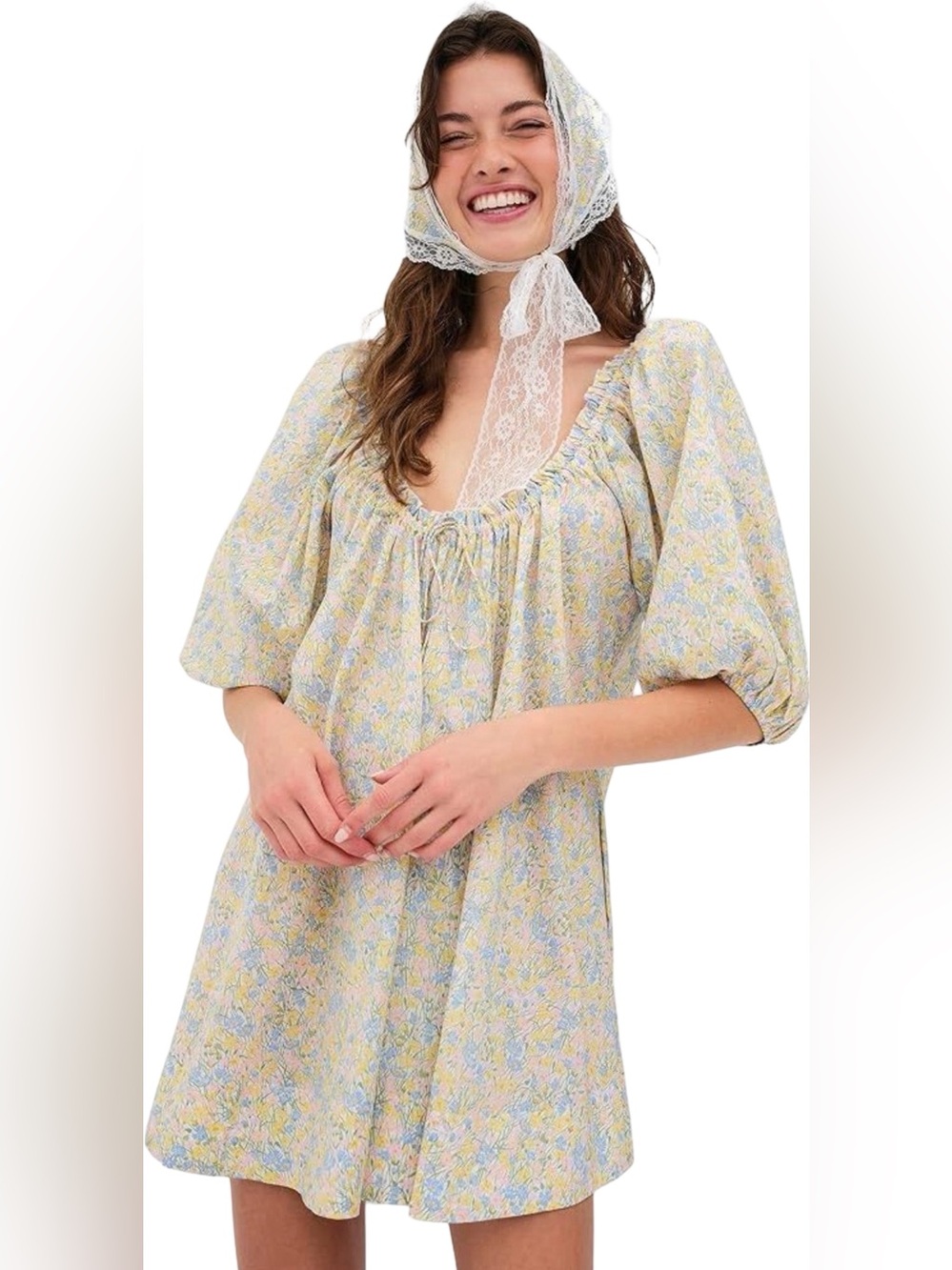 NWTS For Love & Lemons Merian Mini Dress Or Tunic Top - Green - Size Small